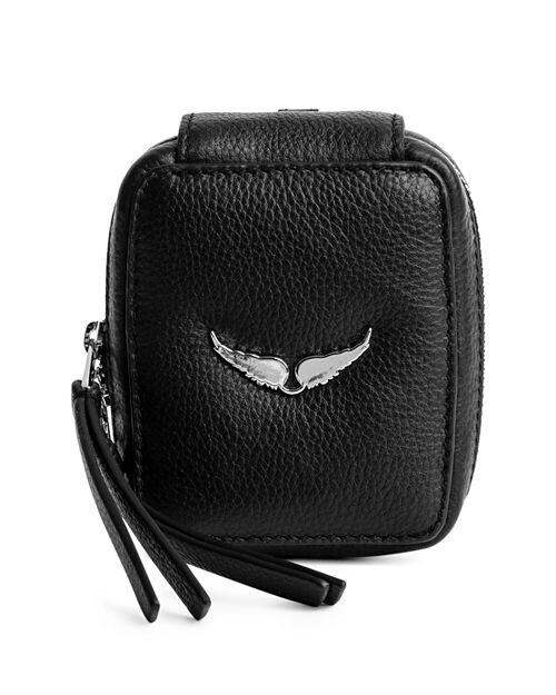 

Кожаный клатч на молнии Swing Your Wings Zadig & Voltaire, цвет Black