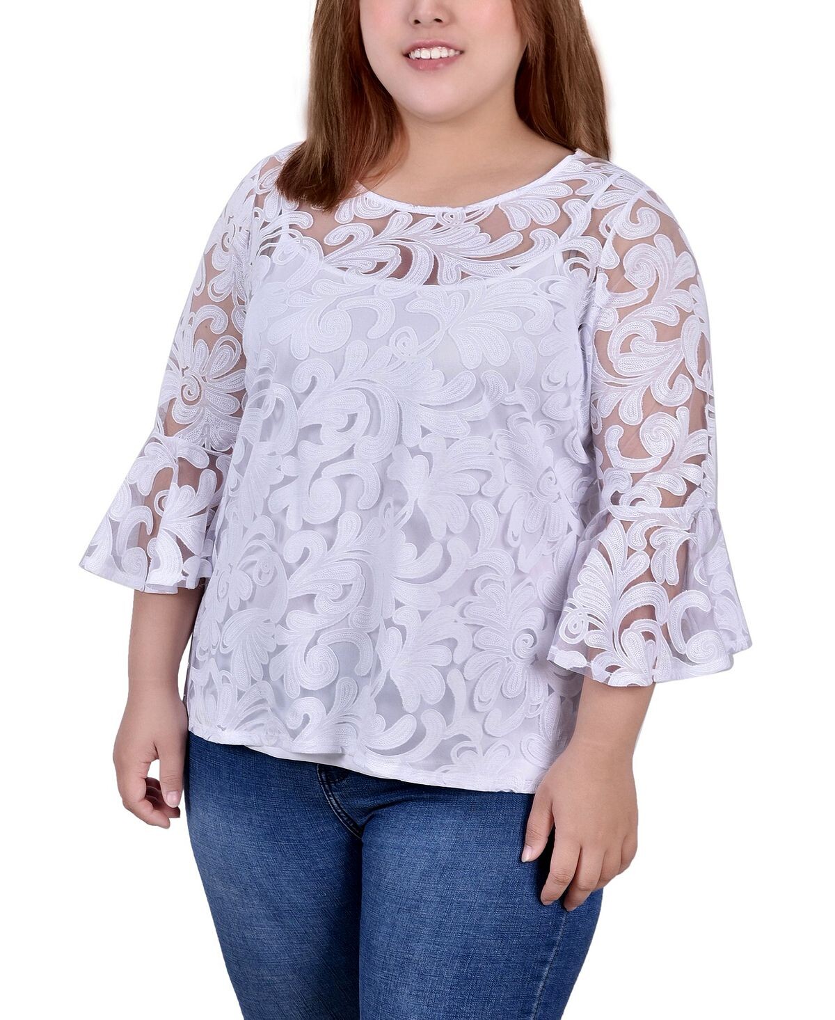 

Кружевная туника больших размеров NY Collection, мульти