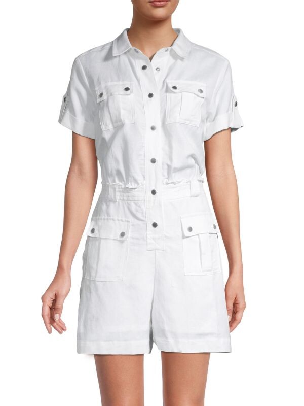 

Универсальный льняной комбинезон Karl Lagerfeld Paris White