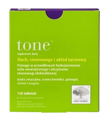 цена New Nordic Tone Tabletki подготовка, поддерживающая поддержание хорошего слуха, 120 шт.