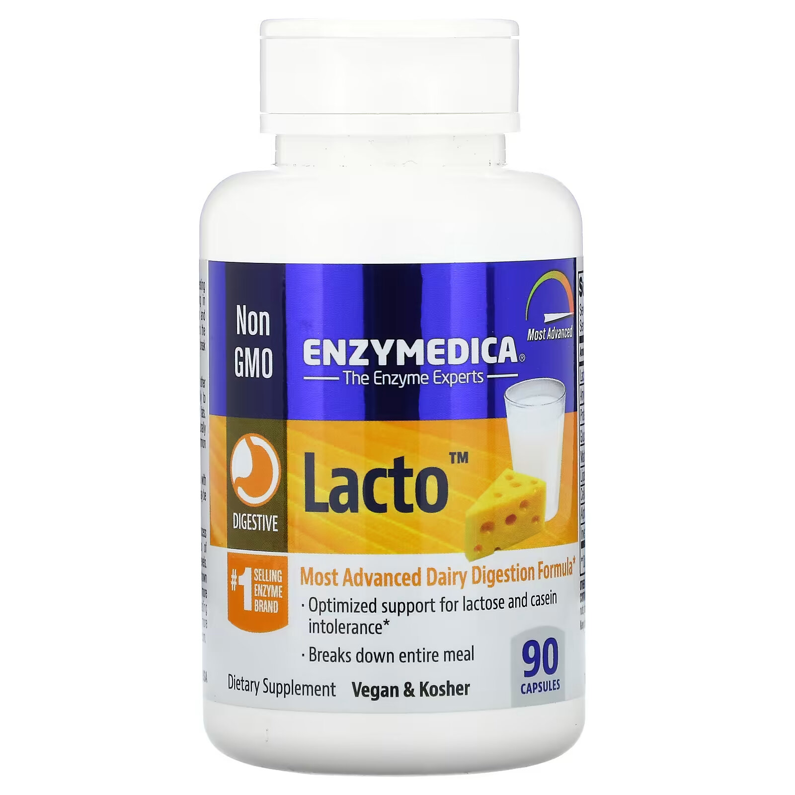 Enzymedica, Lacto, самая продвинутая формула для усвоения молочных продуктов, 90 капсул enzymedica lacto самая продвинутая формула для усвоения молочных продуктов 90 капсул
