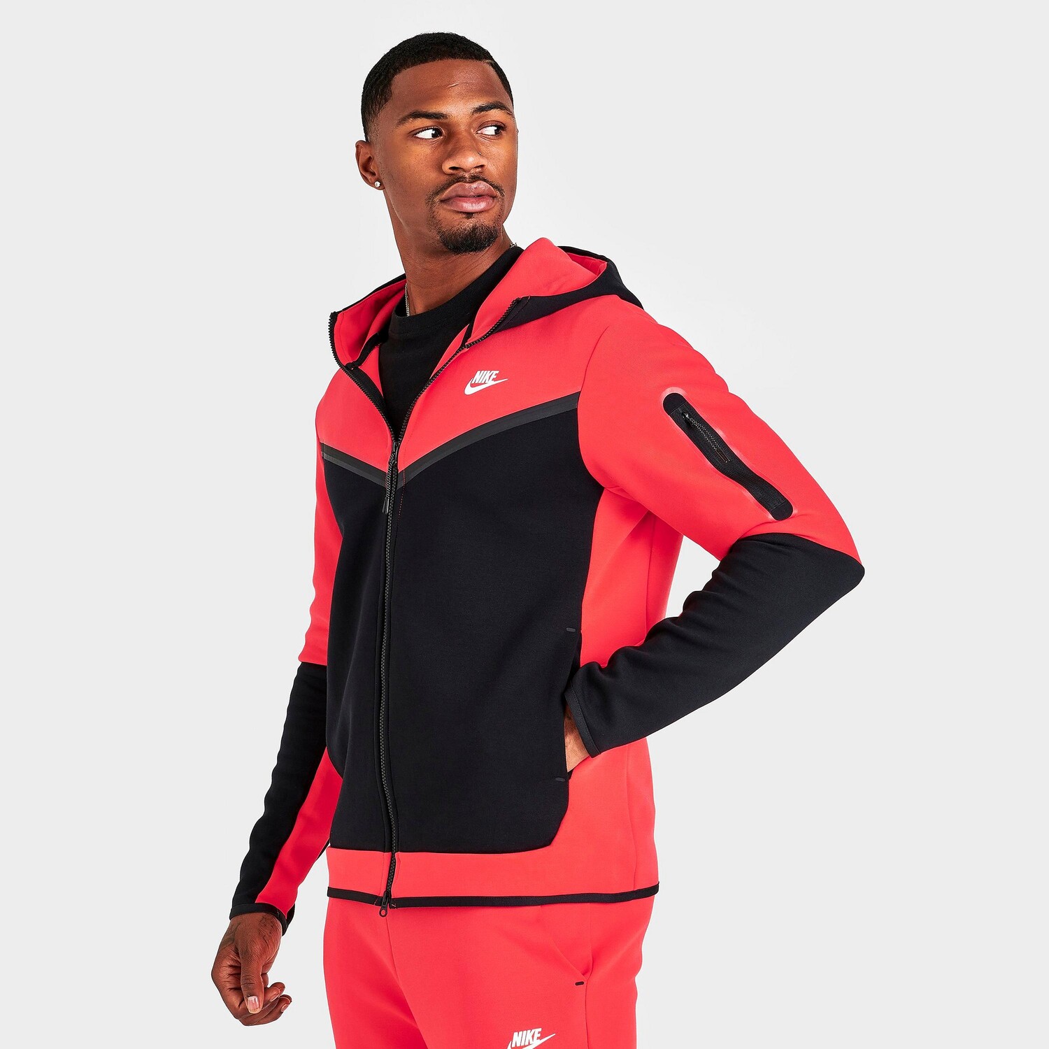 

Мужская толстовка с капюшоном Nike Sportswear Tech Fleece с молнией во всю длину, апельсин