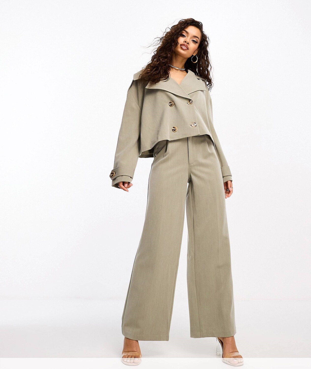 

Брюки 4th & Reckless Petite tailored, серо-бежевый