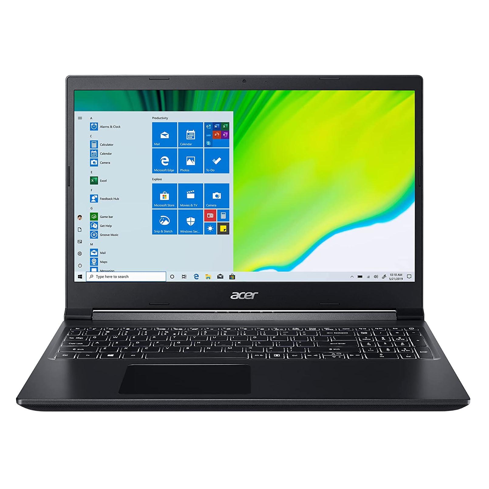 Ноутбук Acer Aspire 7 A715 15.6'', 16 Гб/512 Гб, черный, английская/арабская клавиатура - фото