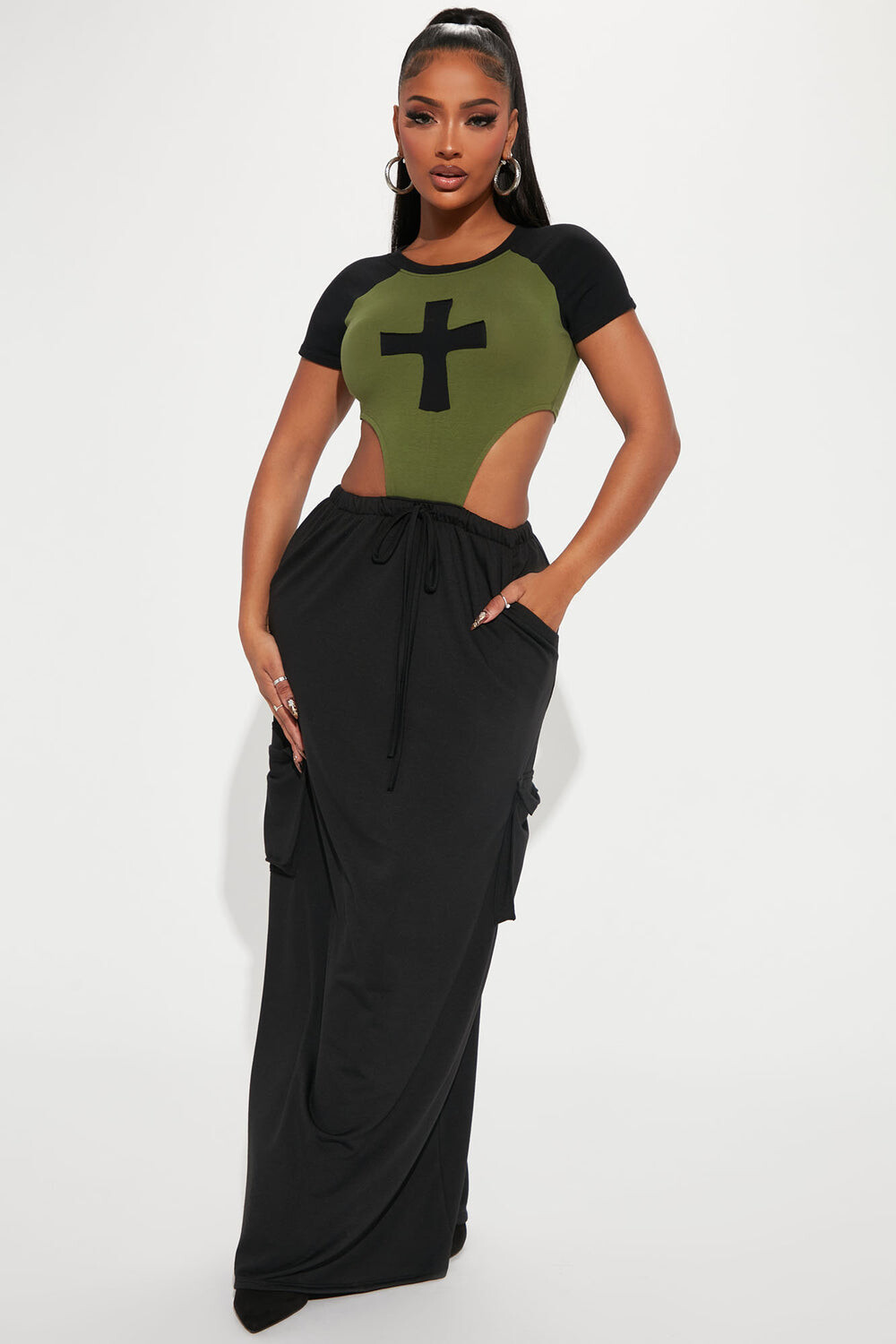

Платье Fashion Nova YD1415N, оливковый
