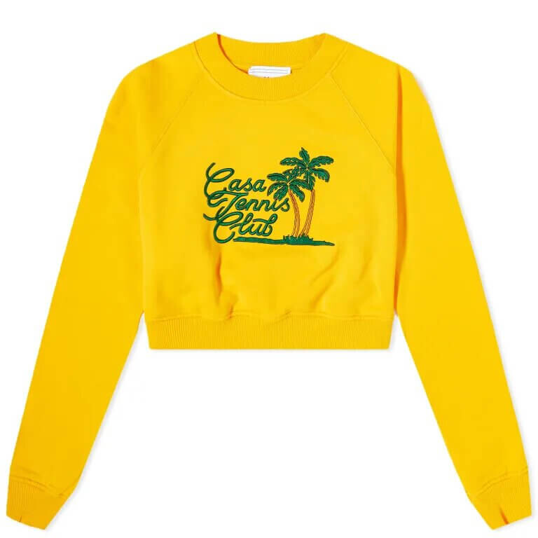 

Толстовка Casablanca Casa Tennis Club Cropped Sweat, желтый