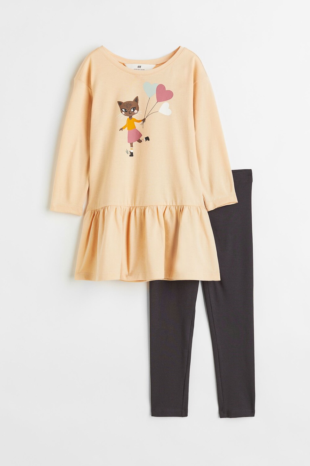 

Комплект из 2 предметов из хлопкового джерси H&M Cat, светло-бежевый