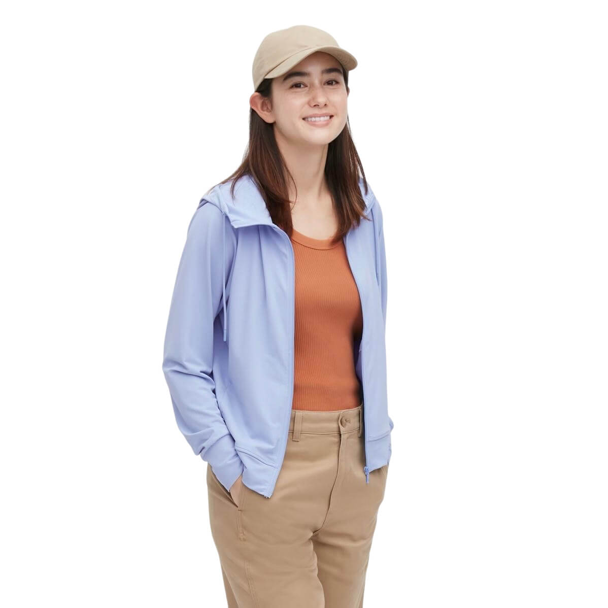 Толстовка Uniqlo Airsm Mesh UV Protection Zipped, синий - фото