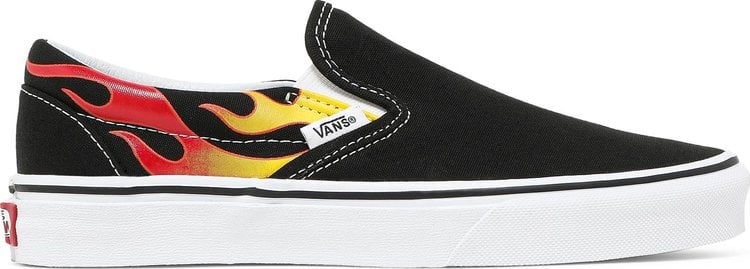 Vans flames cheap slip on