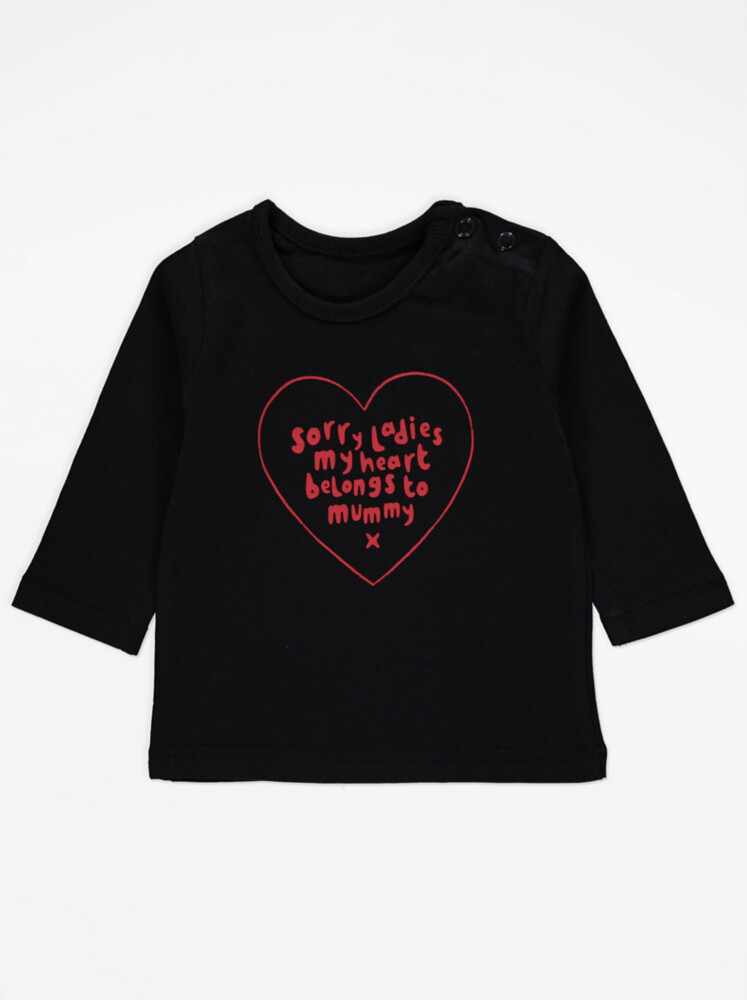 

Черный топ My Heart Belongs To Mummy Valentine's Top George., черный