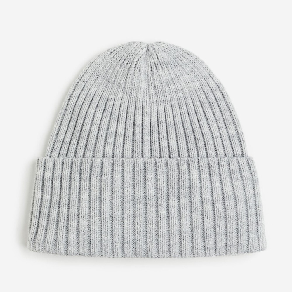 

Шапка H&M Rib-knit, светло-серый