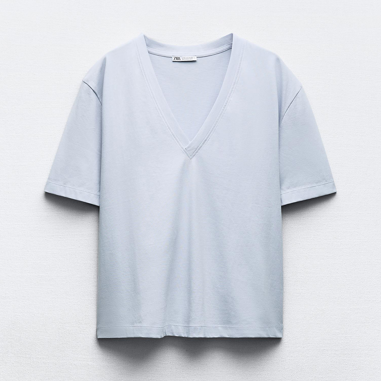 Футболка Zara Basic Cotton, лиловый цена и фото