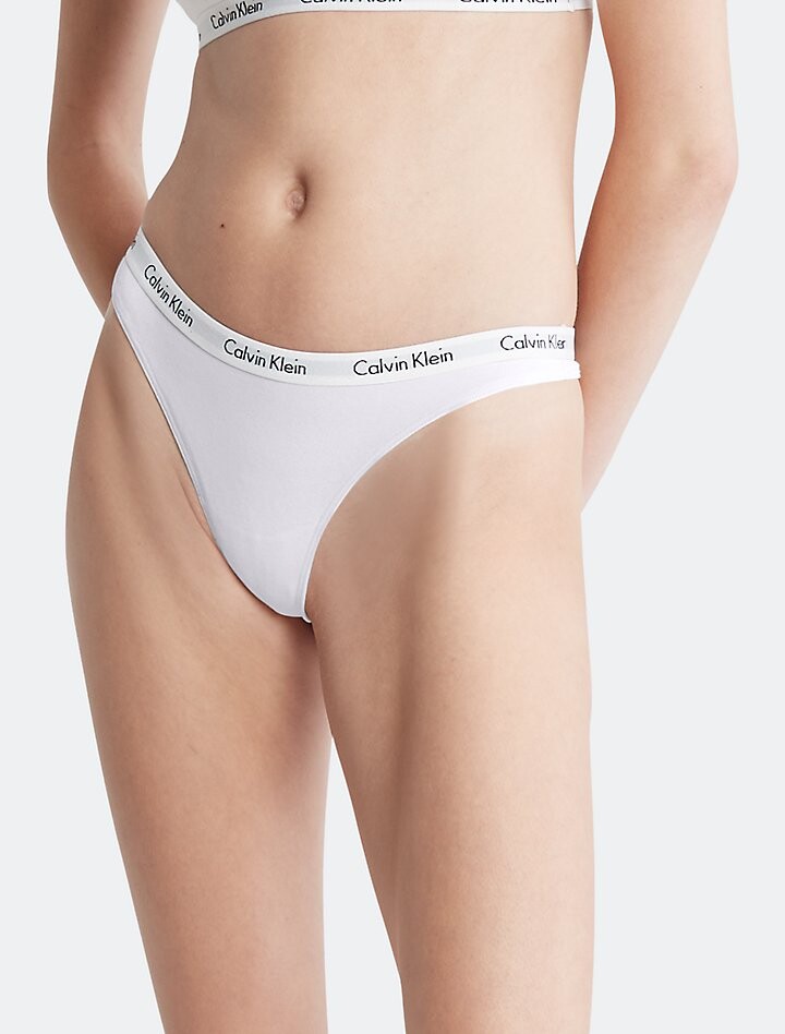 

Хлопковые трусики-танга Carousel с логотипом Calvin Klein, белый