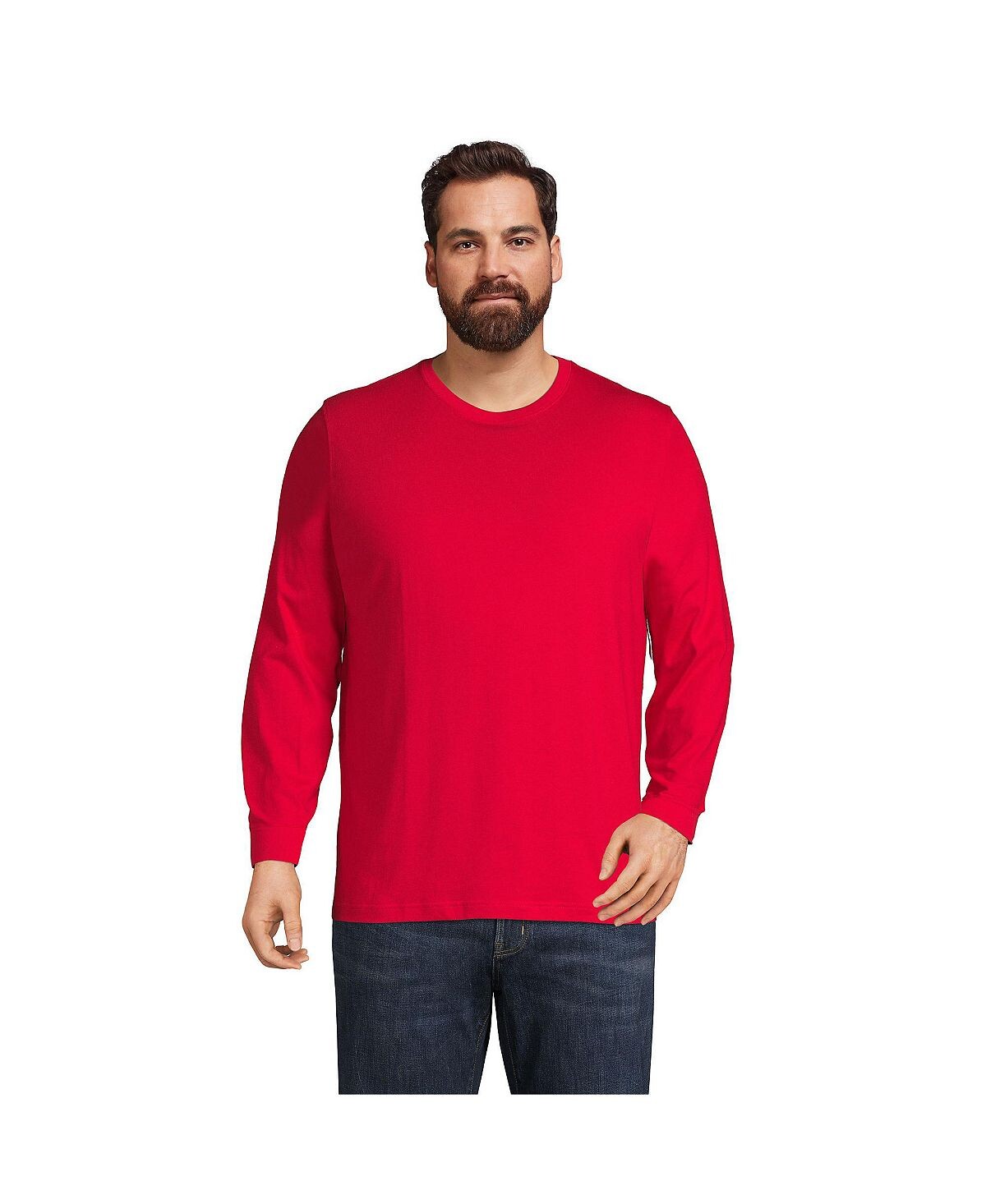 

Мужская футболка Big and Tall Super-T с длинным рукавом Lands' End