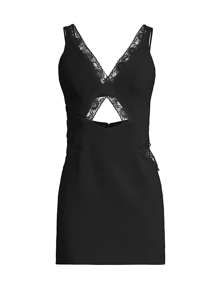 Мини-платье Marzanna с кружевной отделкой и вырезом Bardot, черный
