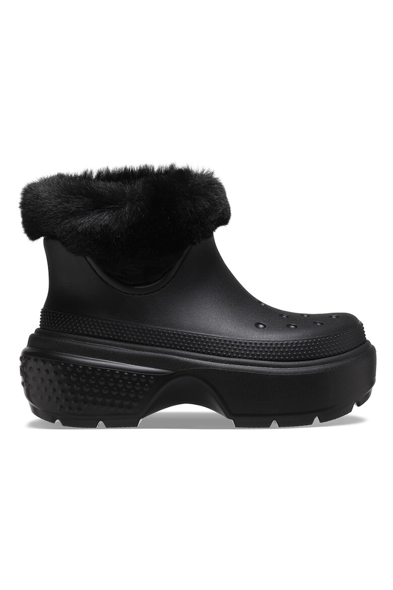 

Сапоги с эко-пухом, легко надеваются Crocs, черный