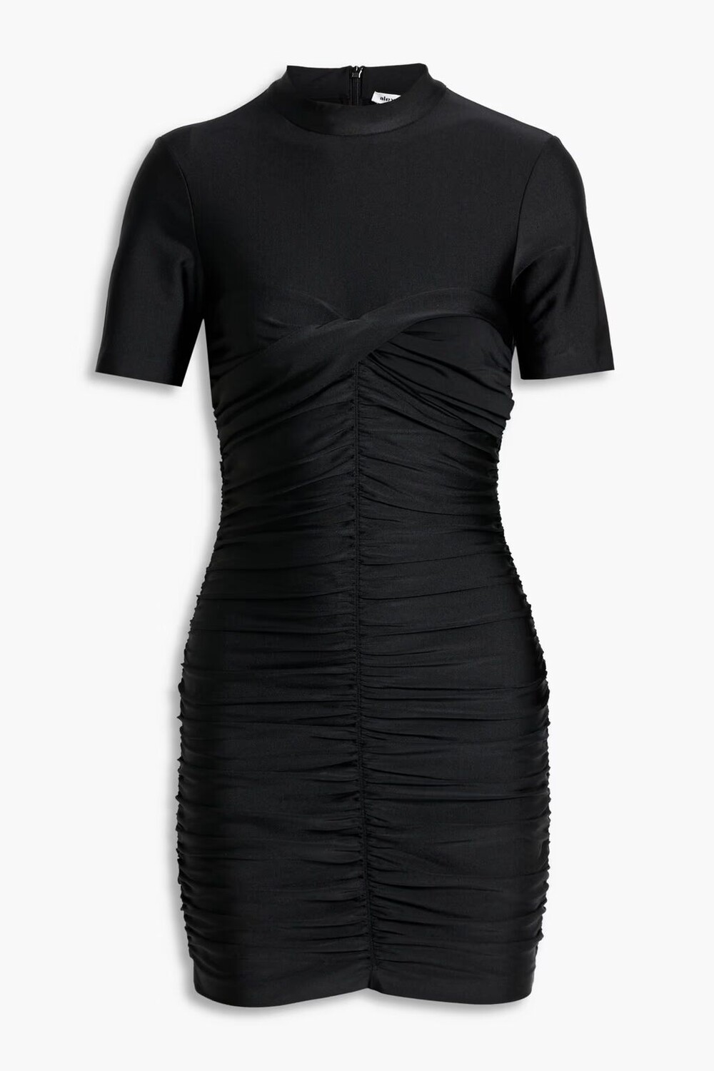 

Мини-платье из атласного джерси со сборками Alexanderwang.T, черный