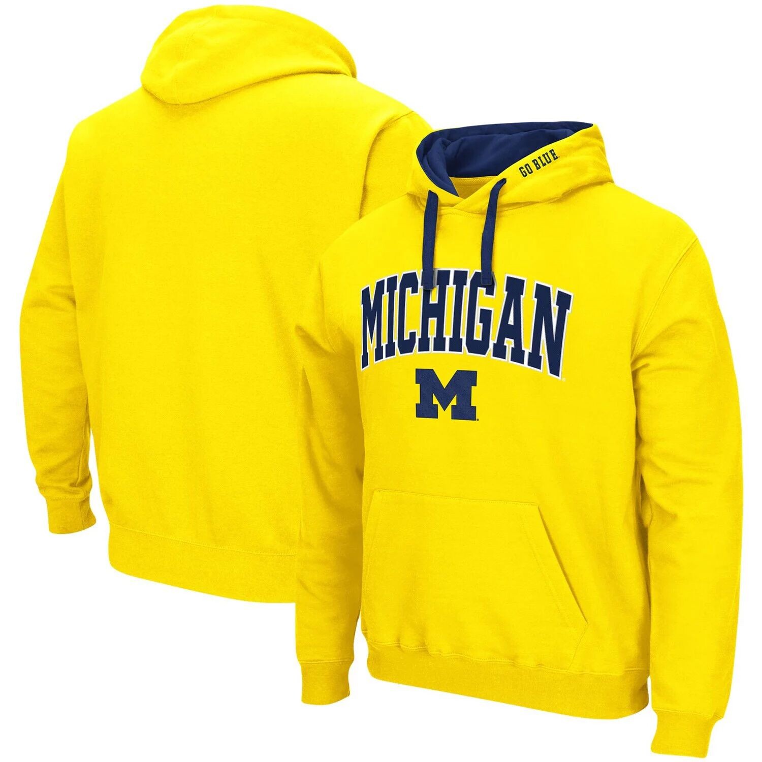 

Мужской пуловер с капюшоном Maize Michigan Wolverines Big & Tall Arch & Logo 2.0 Colosseum