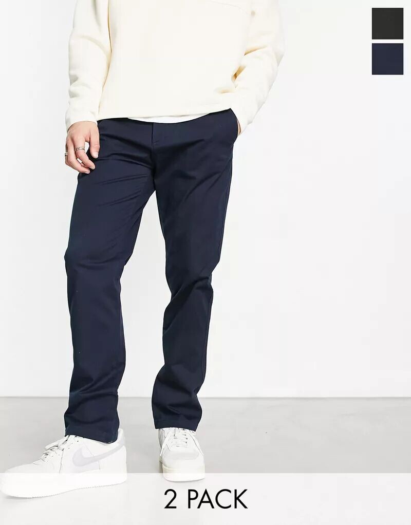 

Черные и темно-синие брюки чинос Pull&Bear (2 шт.)