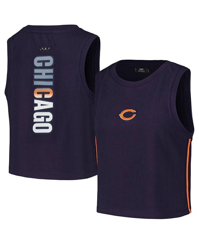 

Женская классическая укороченная майка темно-синего цвета с надписью Chicago Bears с эффектом омбре Pro Standard, синий