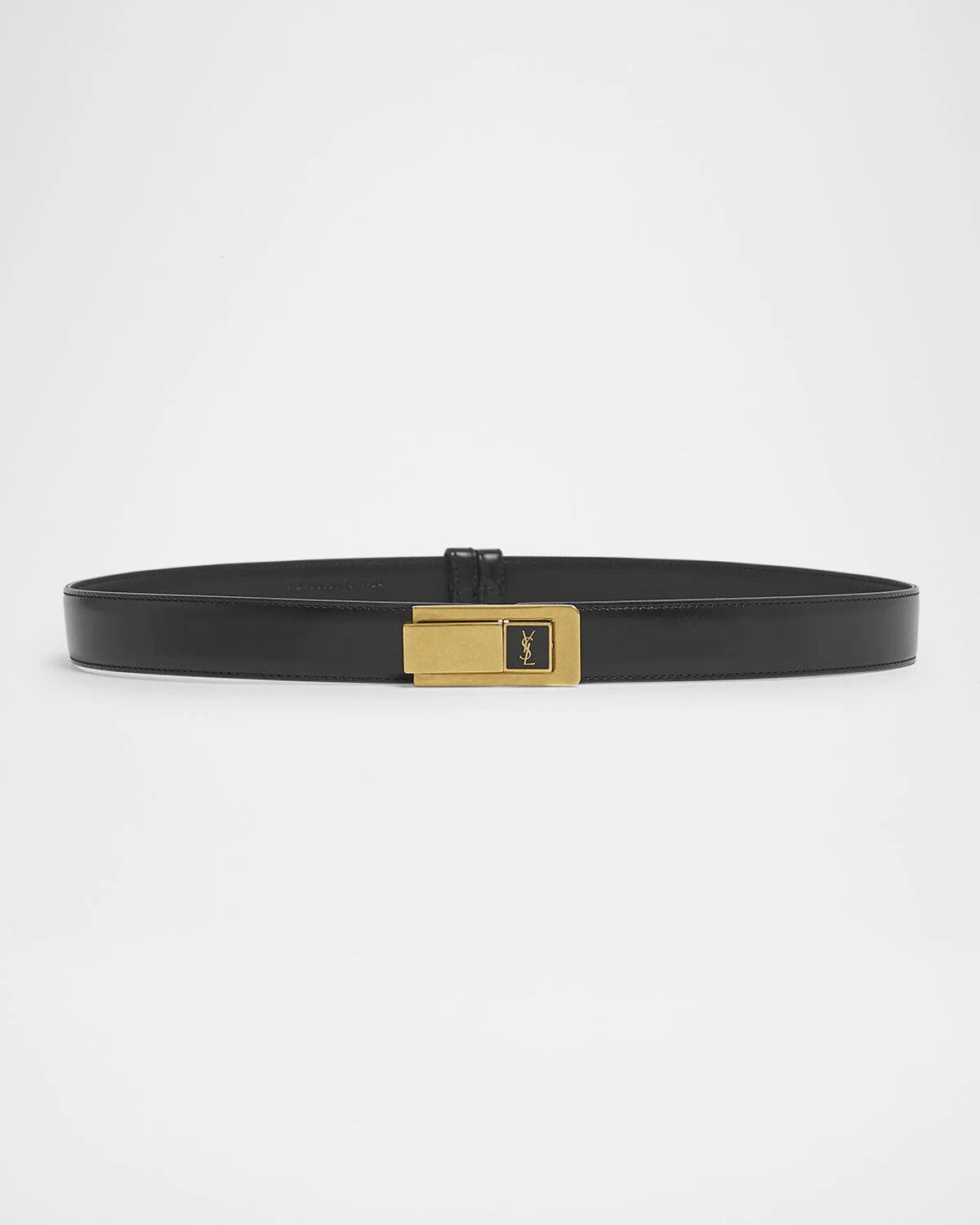 

Узкий кожаный ремень YSL Saint Laurent, черный