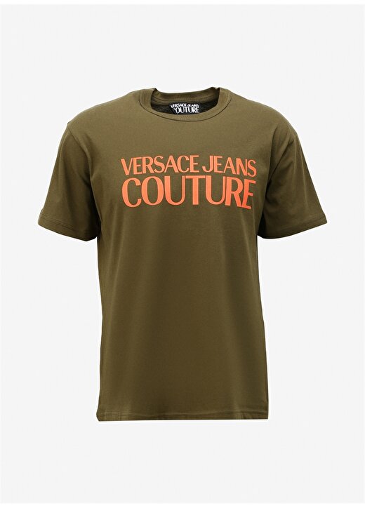 

Мужская футболка цвета хаки с круглым вырезом 75GAHT03CJ00T107 Versace Jeans Couture, хаки