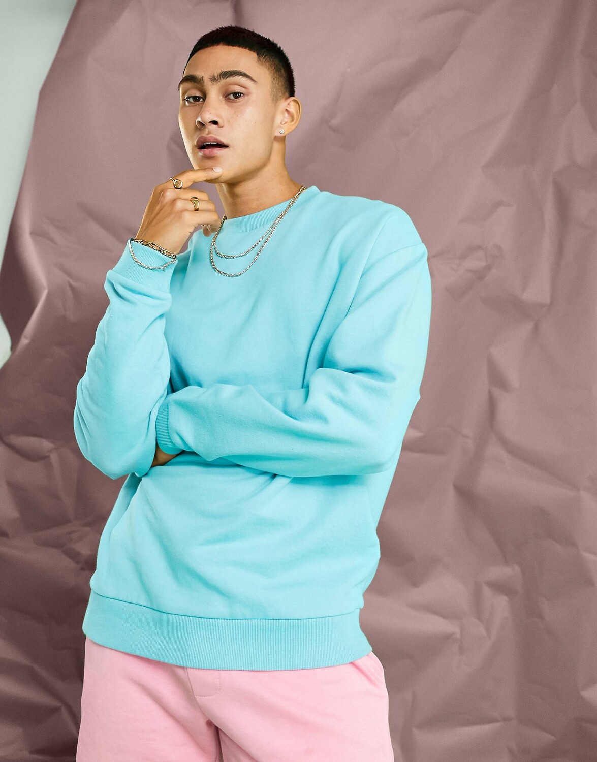 

Синяя толстовка оверсайз ASOS DESIGN