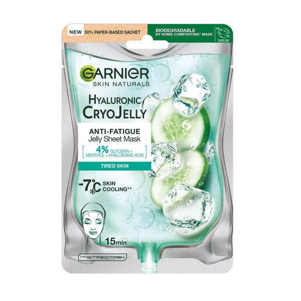 Garnier Гиалуроновая маска Cryo Jelly увлажняющая гелевая на ткани 27г