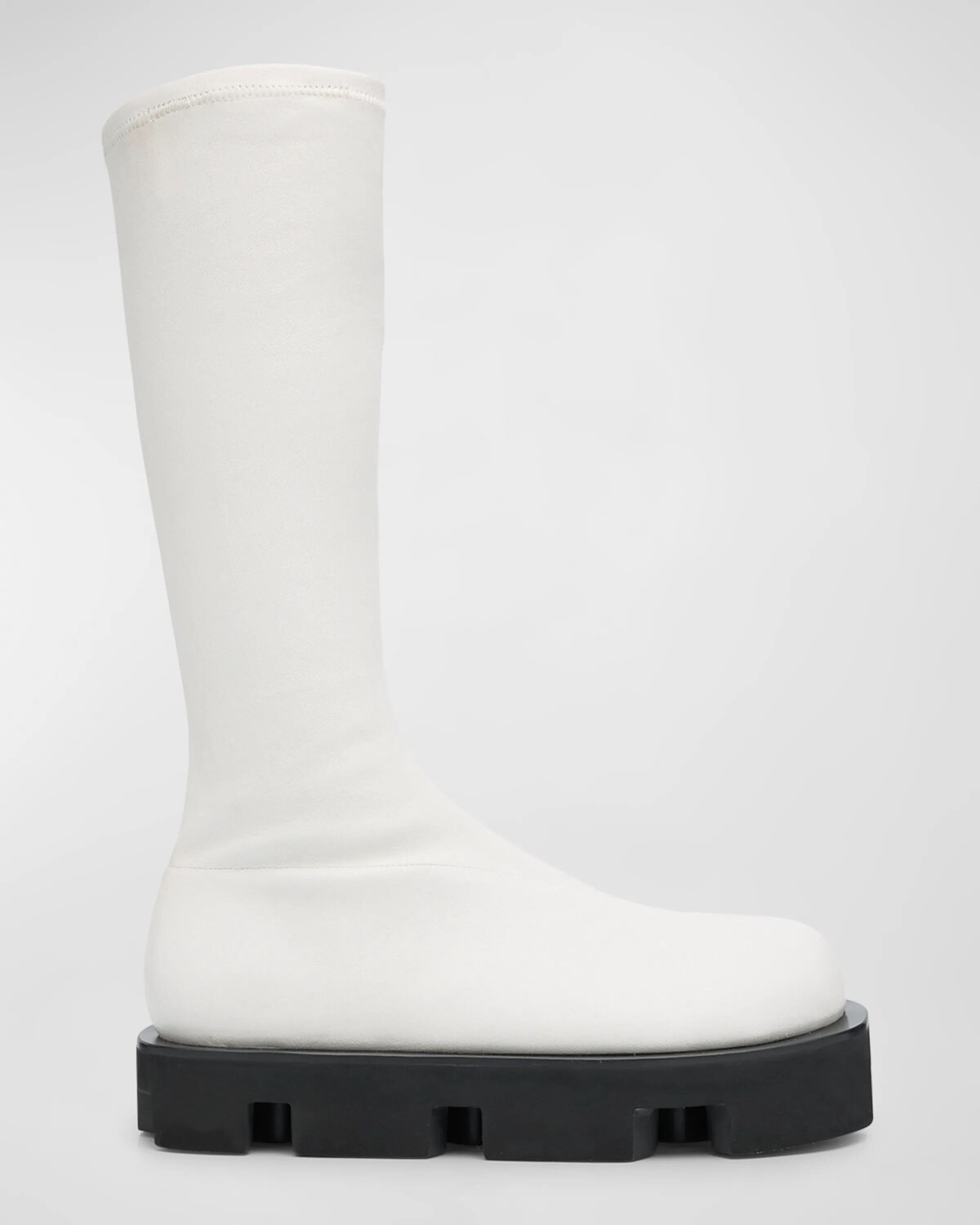 Массивные ботильоны из эластичной кожи Jil Sander, цвет Porcelain