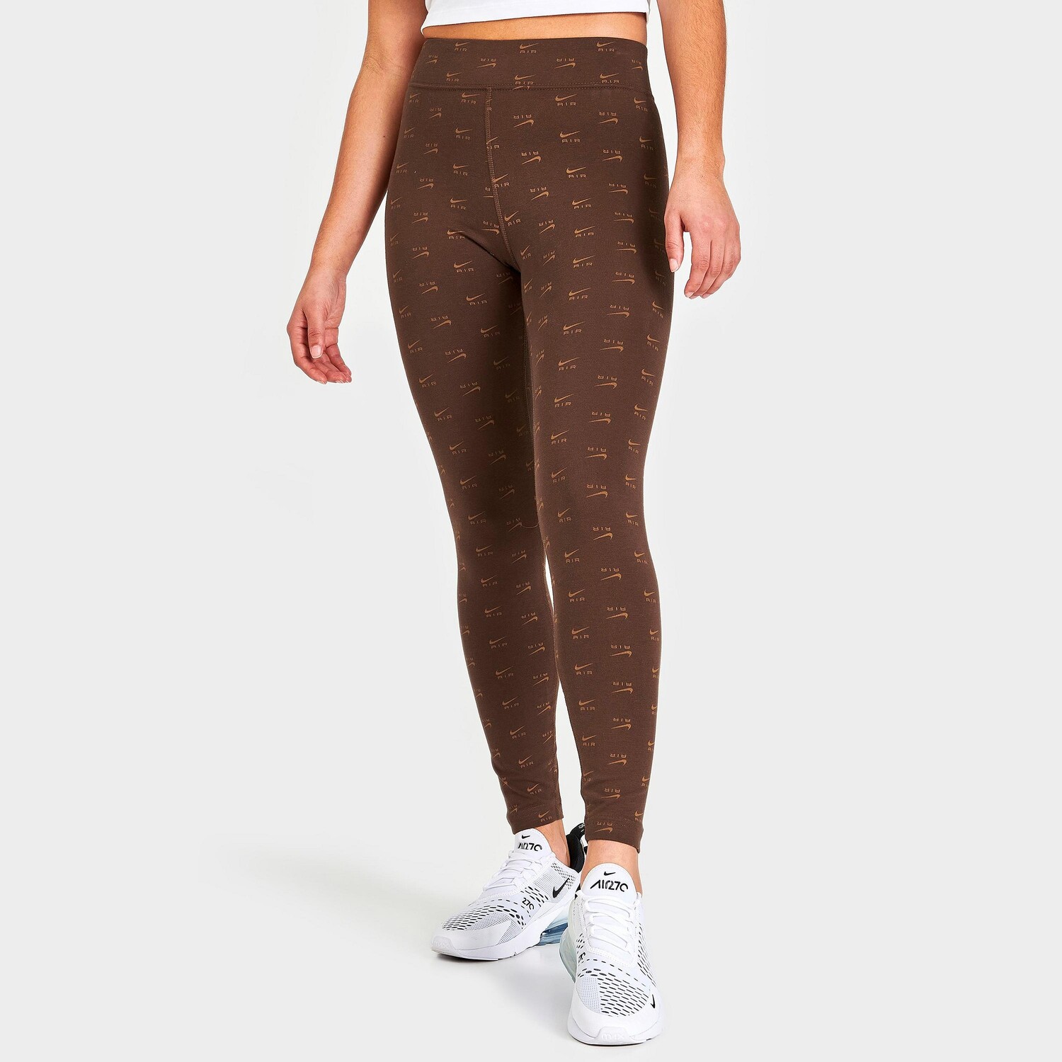 

Женские леггинсы с высокой талией Nike Air Allover Print, коричневый
