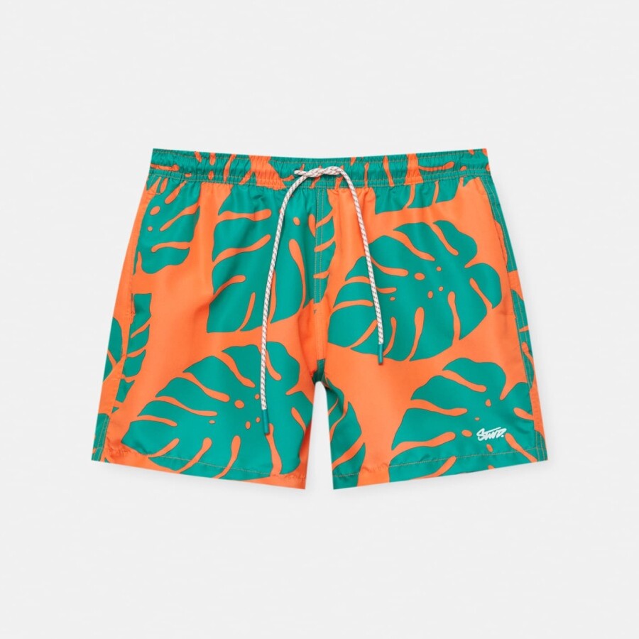 

Шорты для плавания Pull&Bear Palm Tree Print, оранжевый/зеленый