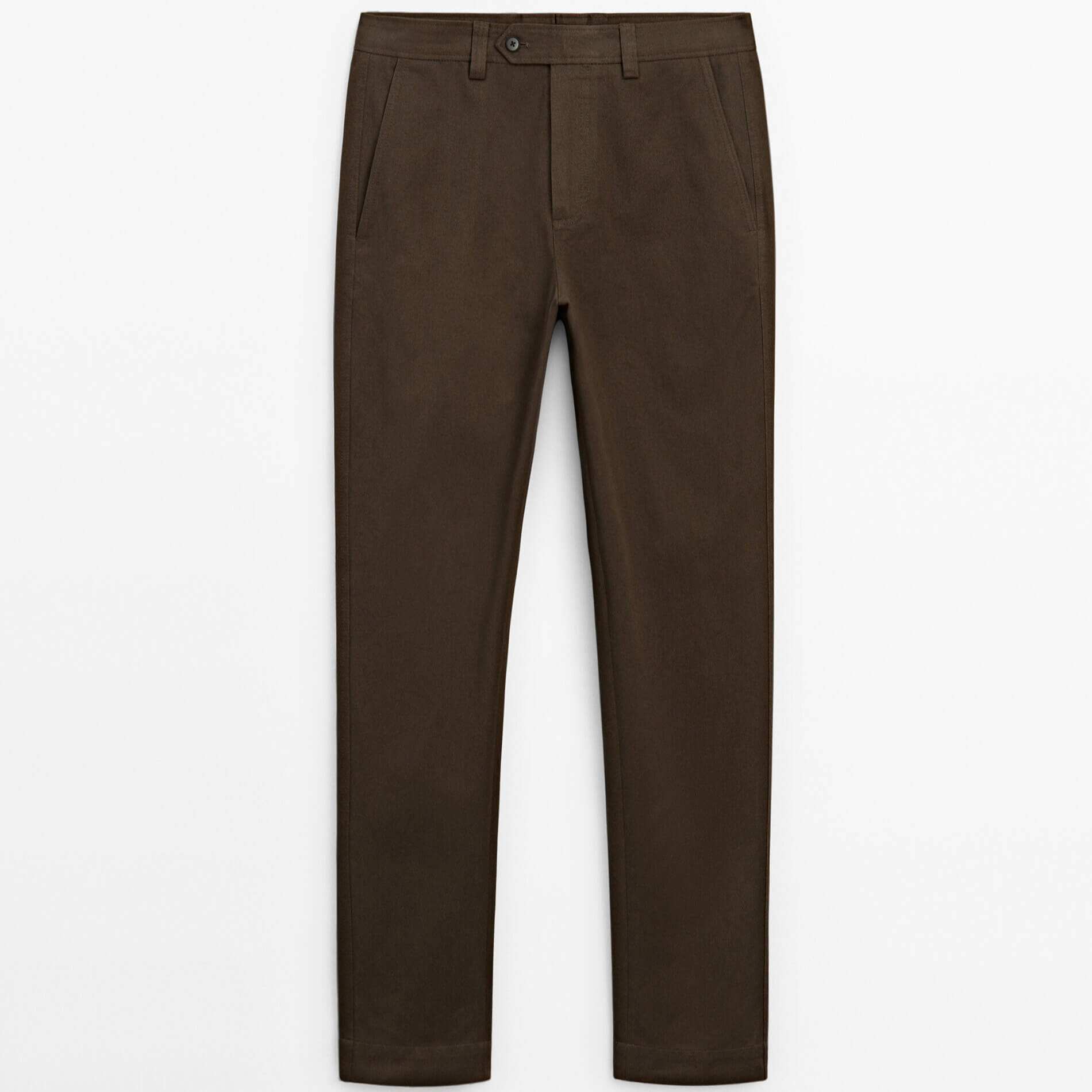 Брюки Massimo Dutti Cotton Wide Fit Studio, коричневый брюки uniqlo wide fit work коричневый