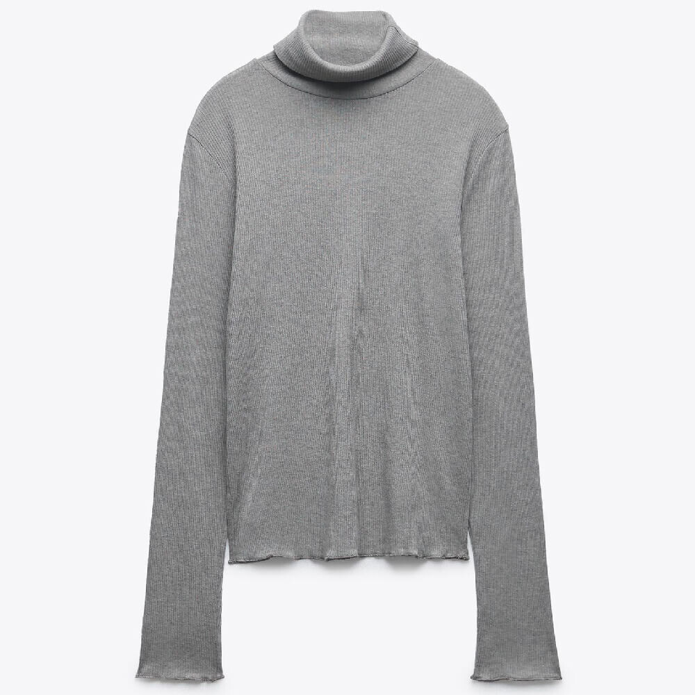 Водолазка Zara Wool Blend, серый
