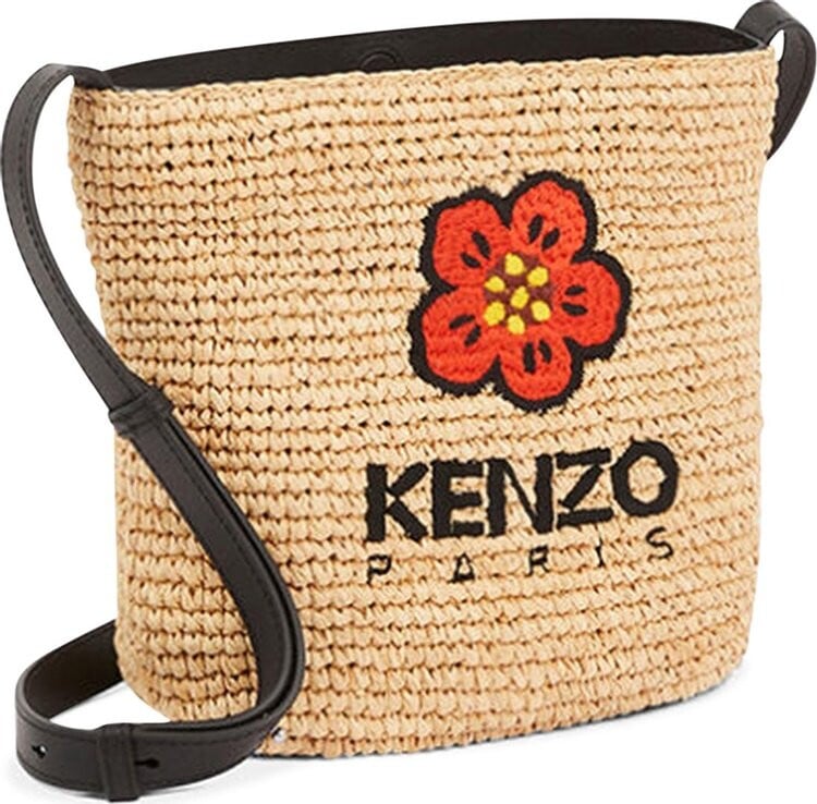 

Сумка Kenzo Raffia Mini Bucket Bag Black, загар