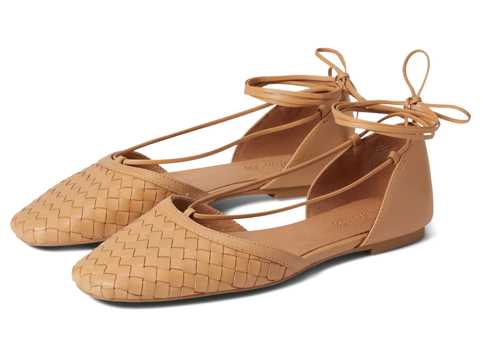 Туфли Madewell, The Celina Lace-Up Flat in Woven Leather