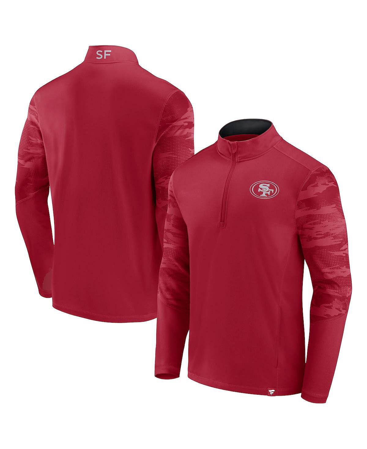 Мужская фирменная куртка scarlet san francisco 49ers ringer с молнией на четверть молнии Fanatics
