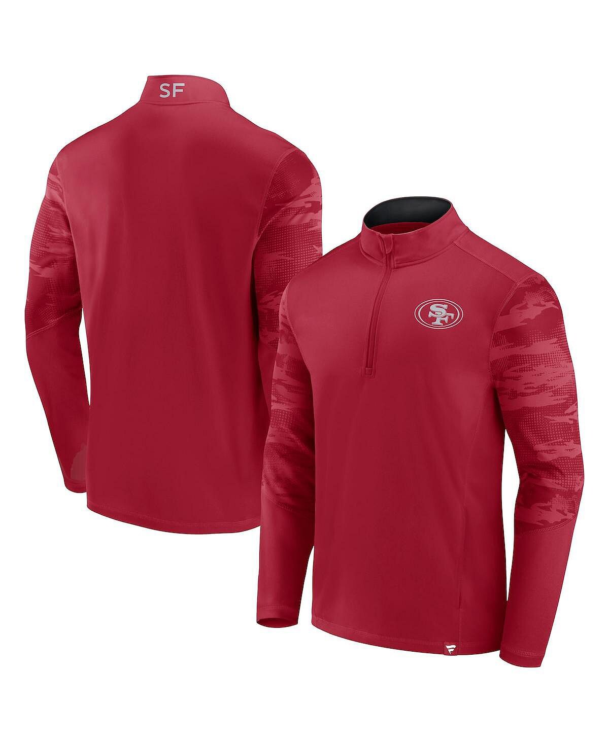 

Мужская фирменная куртка scarlet san francisco 49ers ringer с молнией на четверть молнии Fanatics
