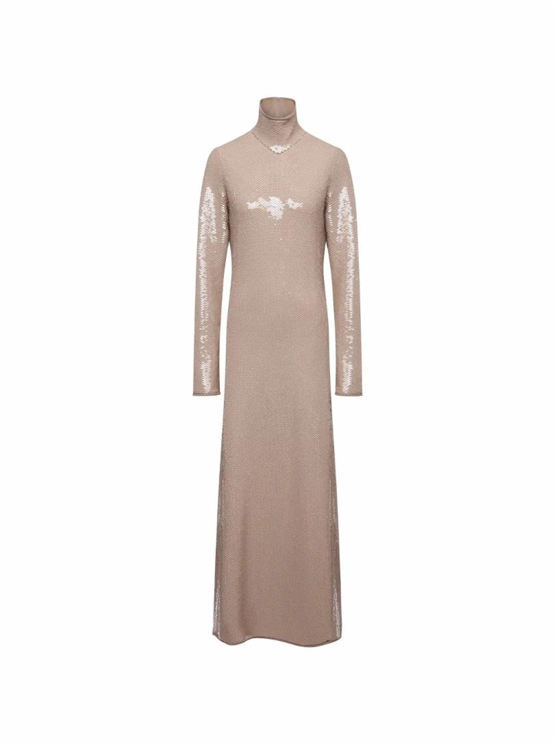 Вечернее платье Bottega Veneta длинное платье с пайетками h