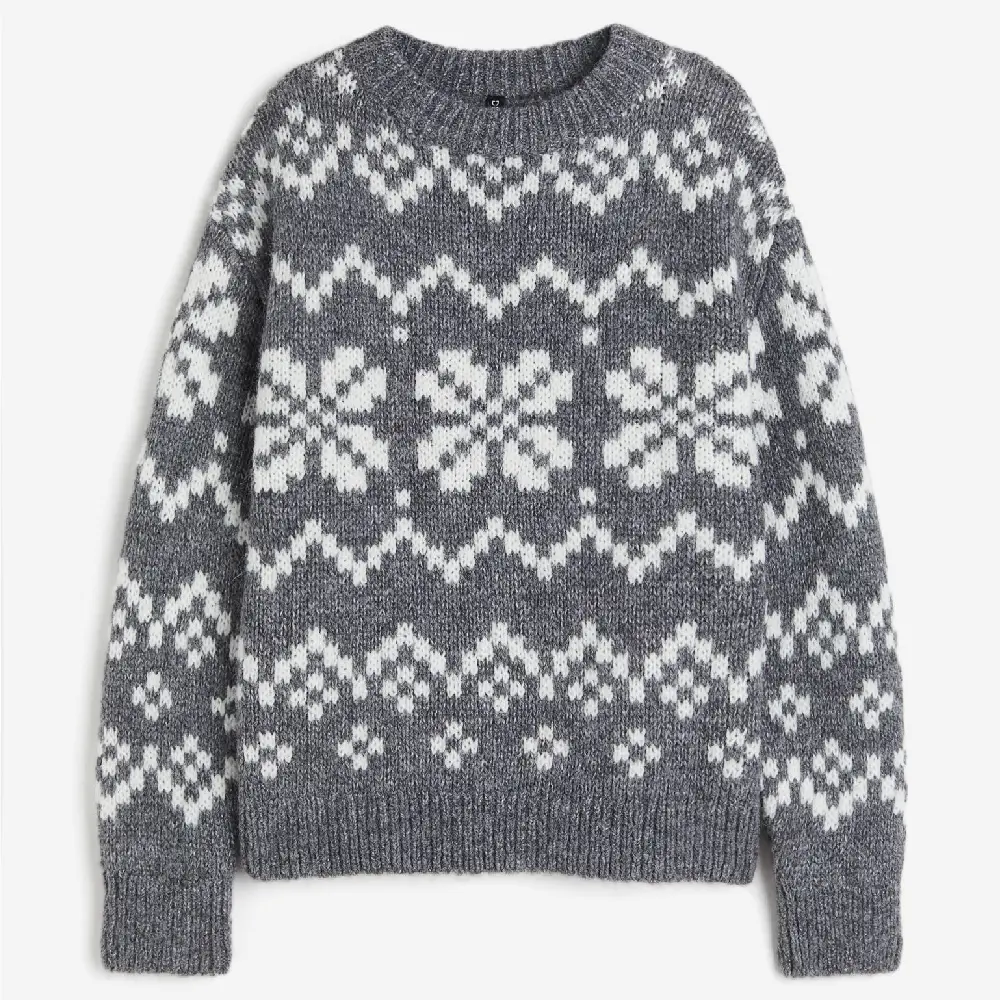 

Свитер H&M Oversized Jacquard-knit, темно-серый