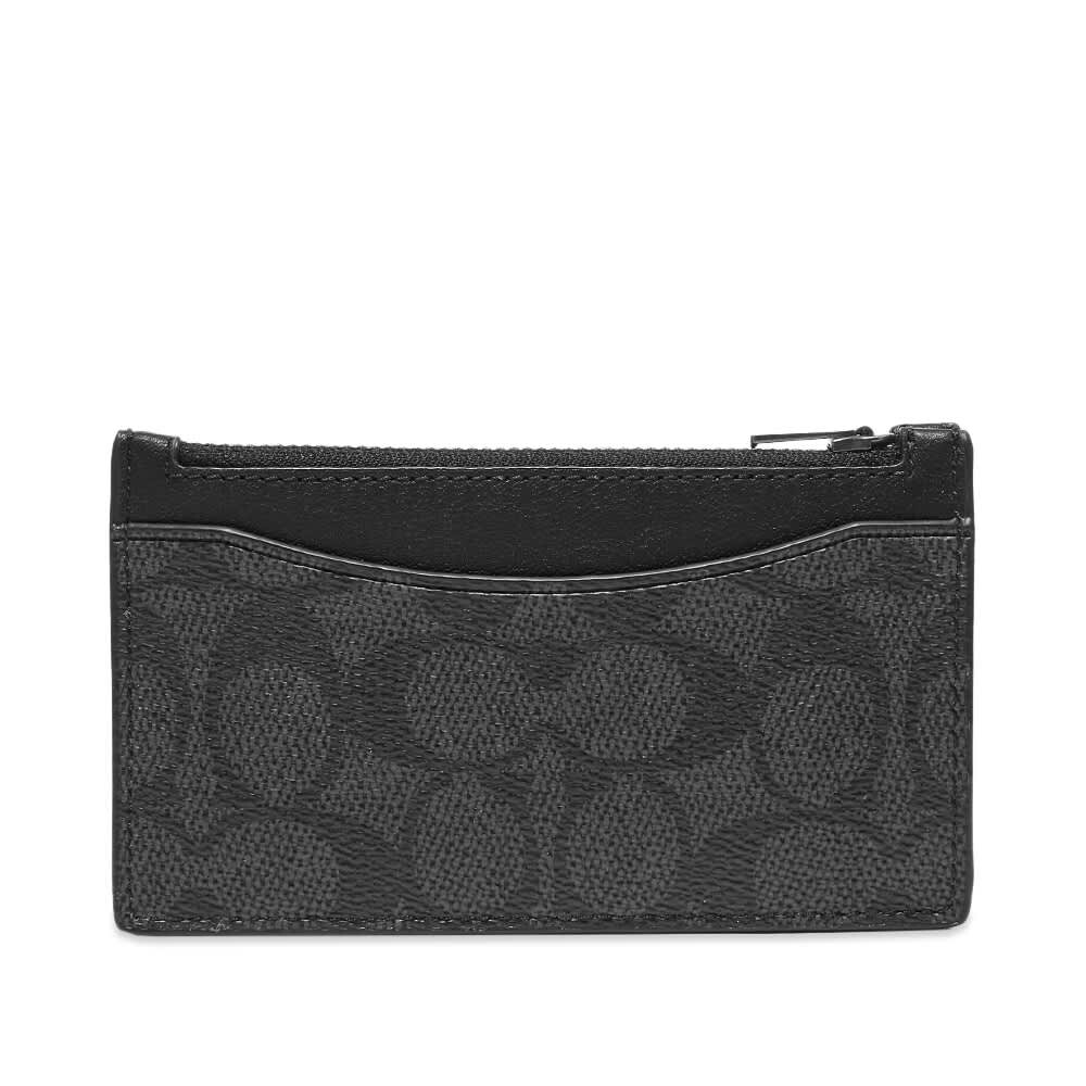 

Фирменная кожаная визитница с застежкой-молнией Coach