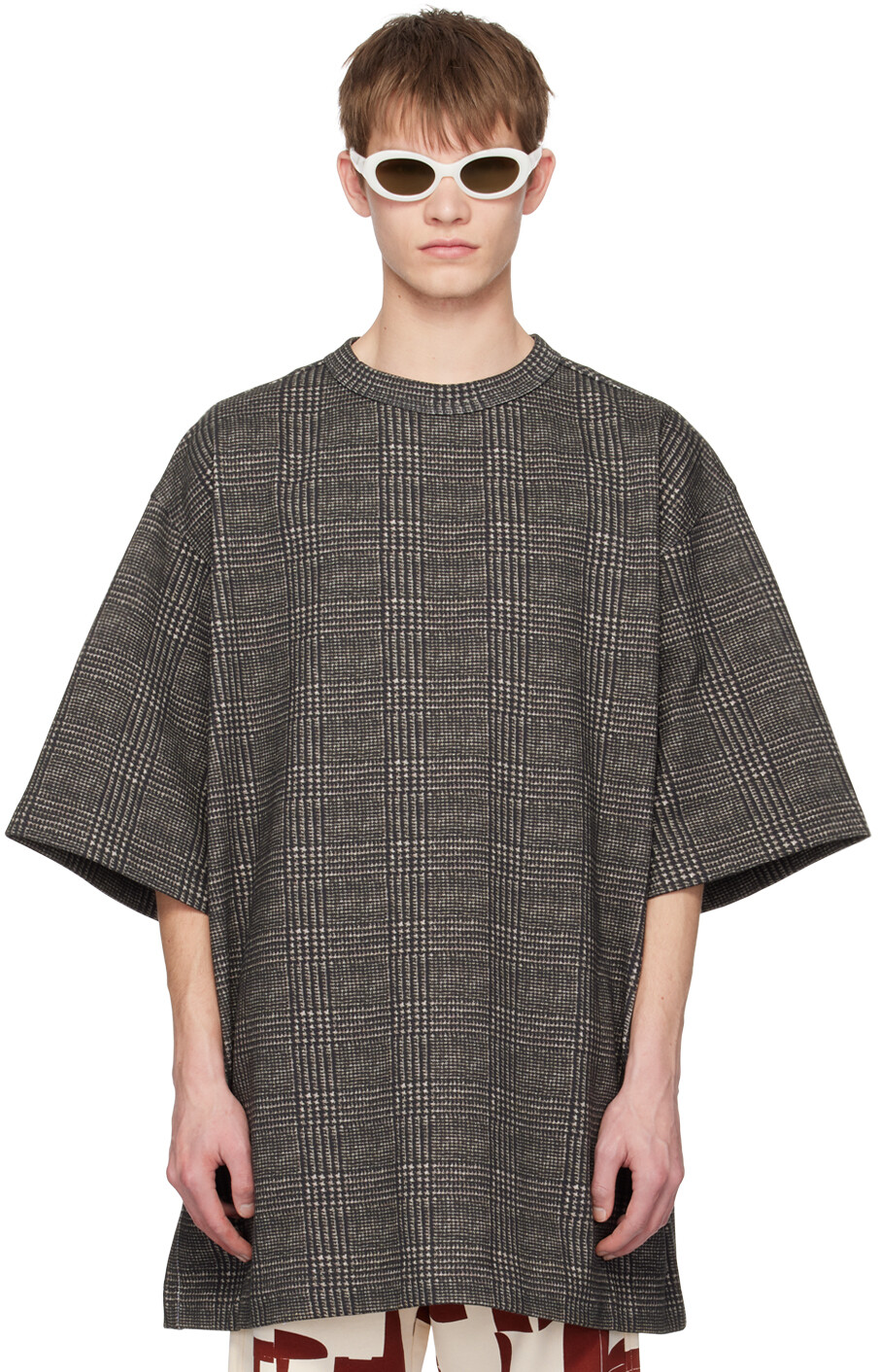 

Серая футболка в клетку Glen Dries Van Noten, Серый