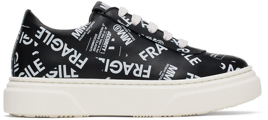 

Детские черные кроссовки с логотипом MM6 Maison Margiela