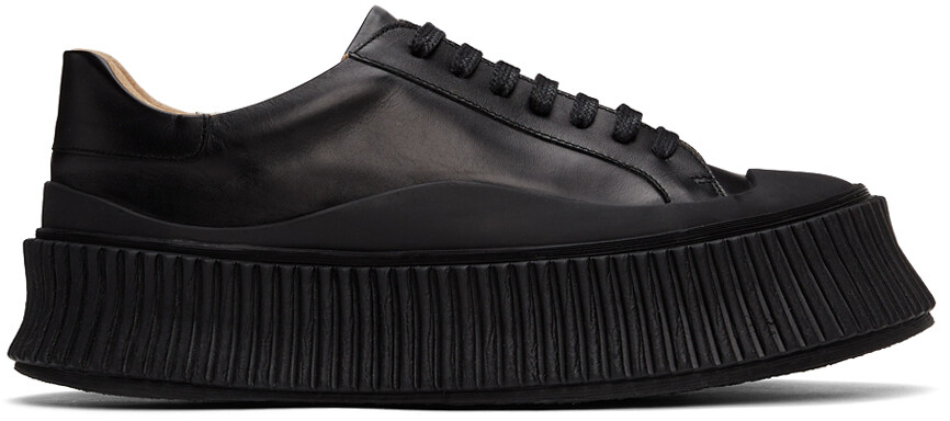 

Черные кожаные кроссовки на платформе Jil Sander