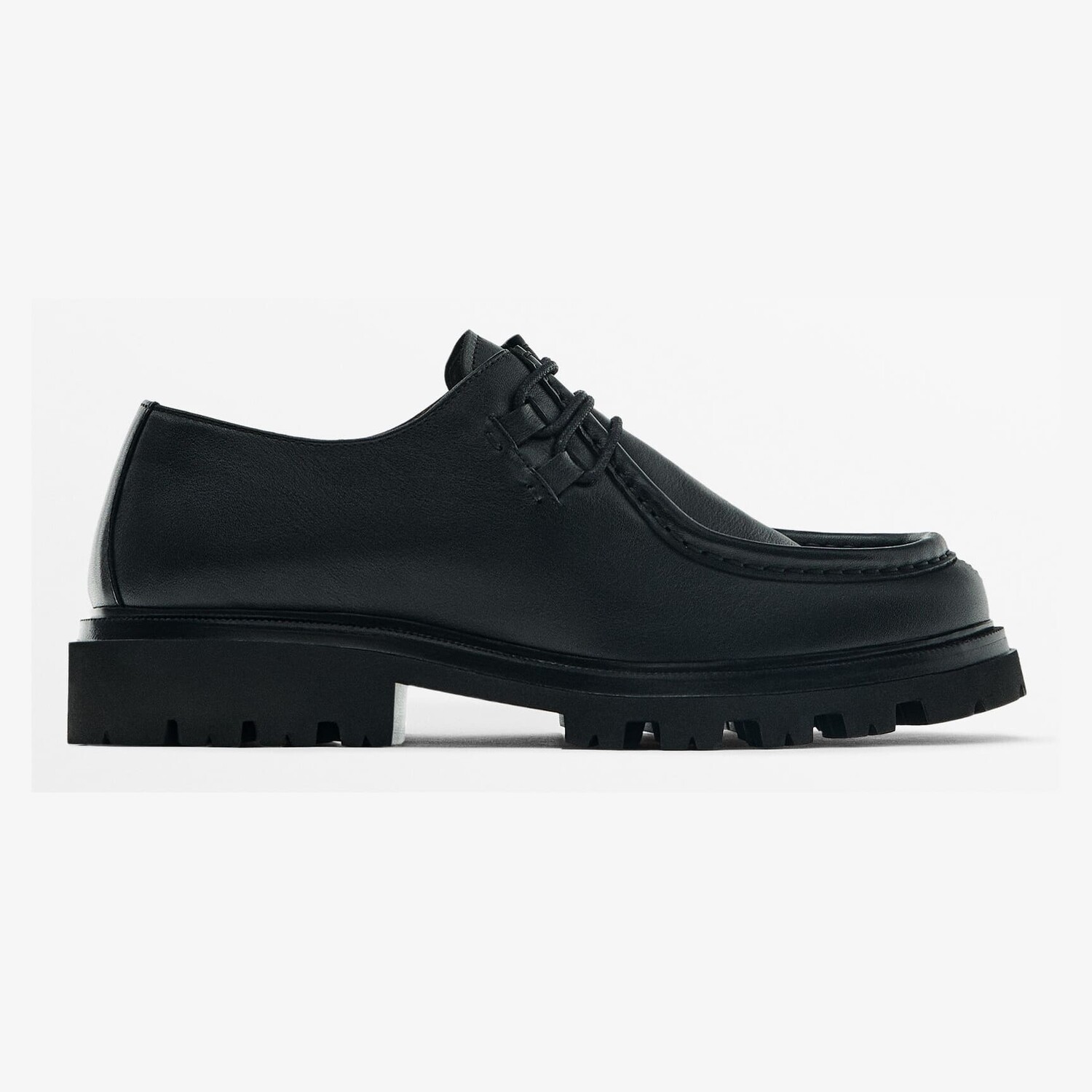 

Туфли Massimo Dutti Black Nappa Moc Toe, черный