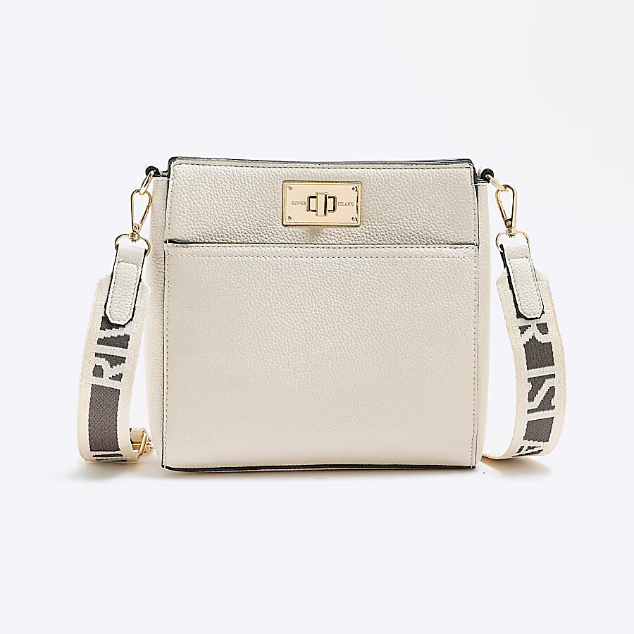 

Сумка River Island Lock Messenger Crossbody, кремовый