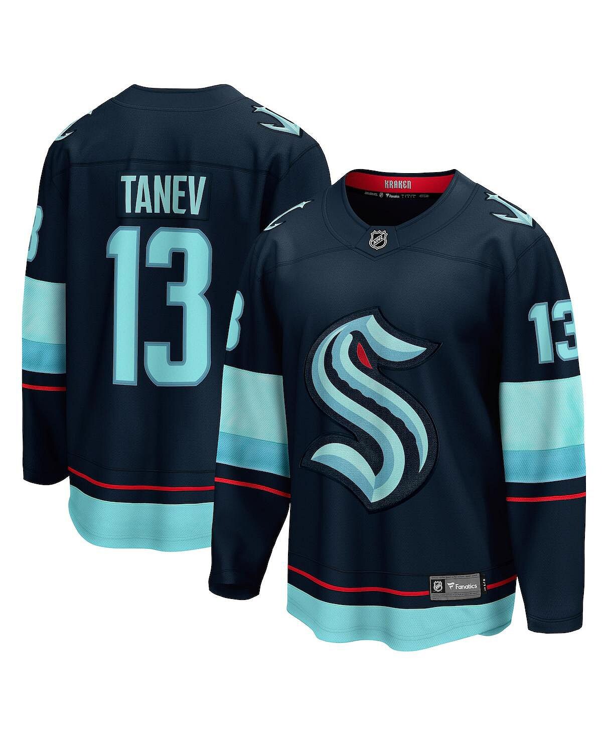 

Мужская футболка brandon tanev deep sea blue seattle kraken home premier breakaway player Fanatics, мульти