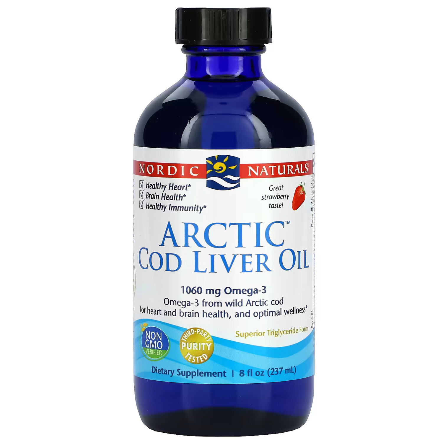 Nordic Naturals, Масло печени арктической трески со вкусом клубники ...