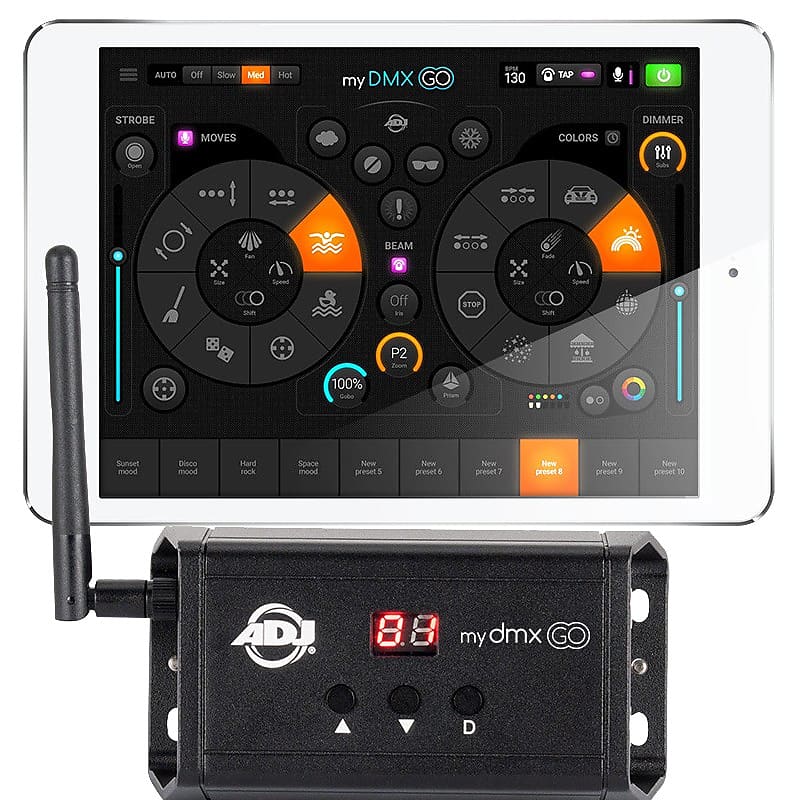 Приложение для управления освещением ADJ MYDMX-GO для iPad или Android с беспроводным интерфейсом American DJ