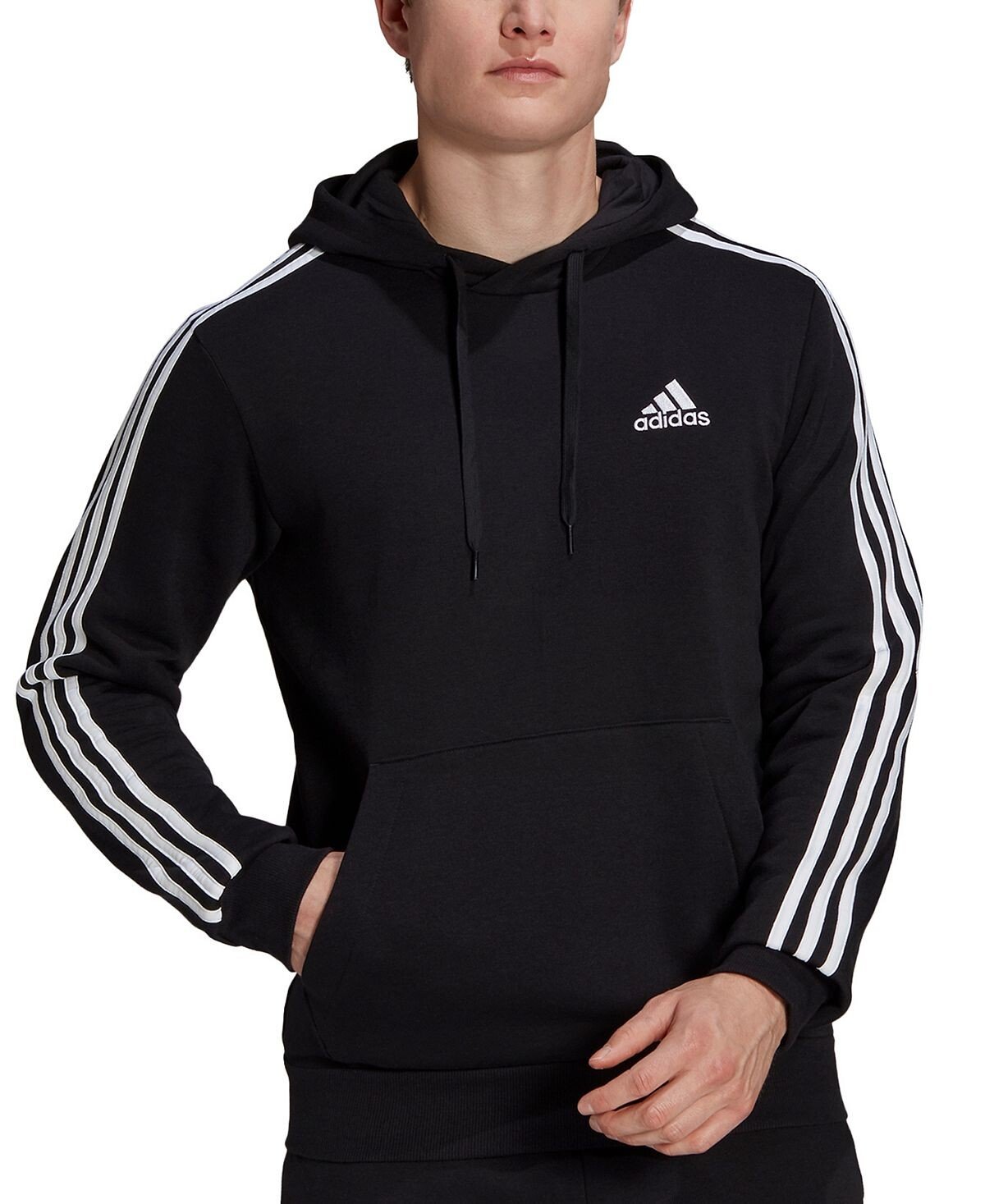 

Мужская флисовая толстовка с логотипом essentials adidas, черно-белый