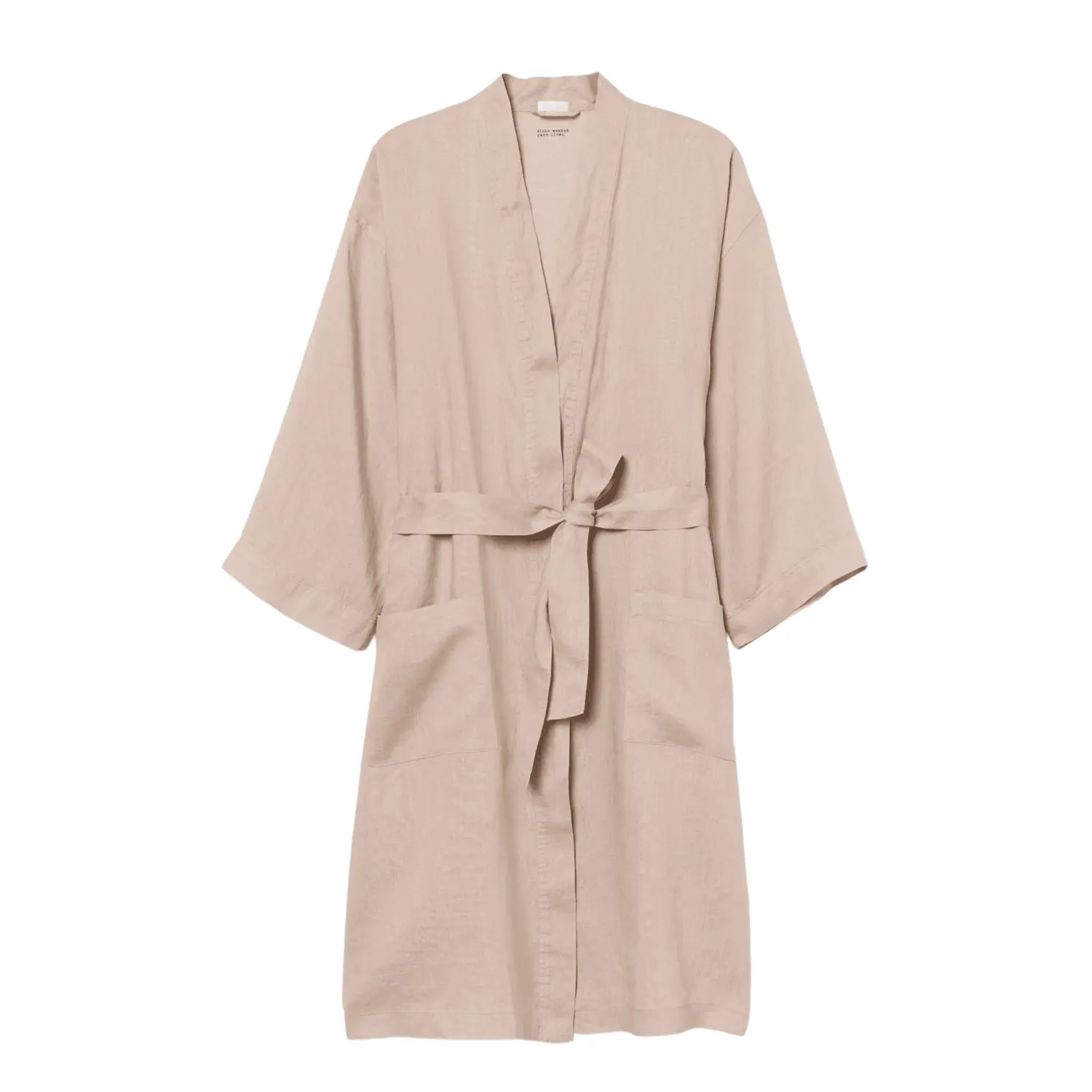 

Халат H&M Home Washed Linen, розовый